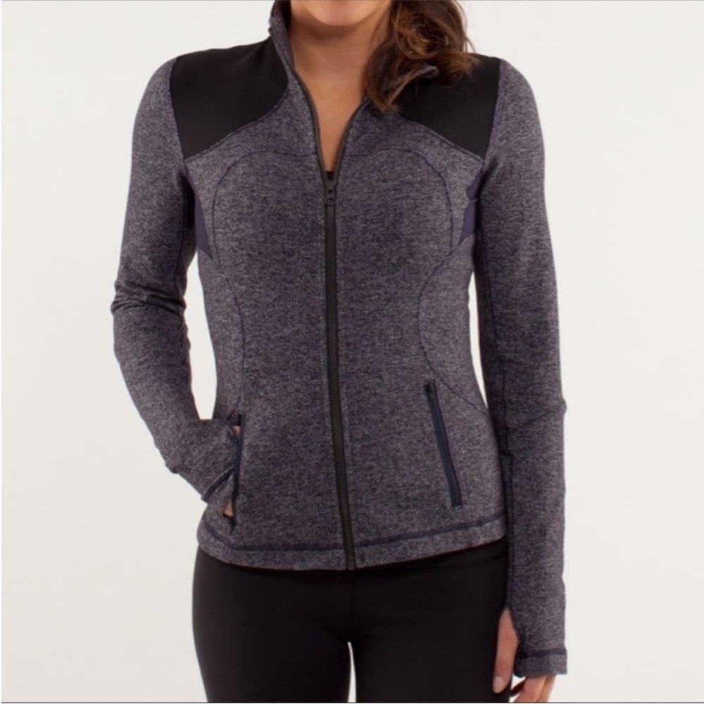 Lululemon Forme Purple and Black Zip-Up Sweater